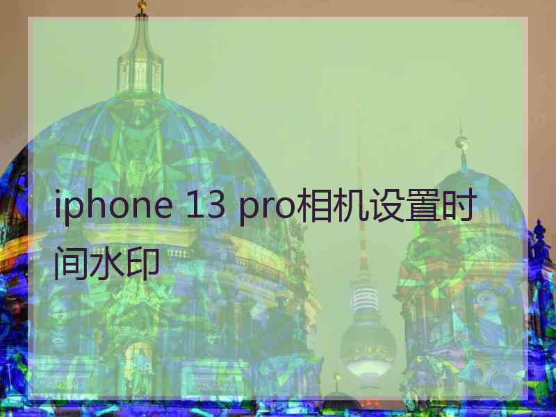 iphone 13 pro相机设置时间水印