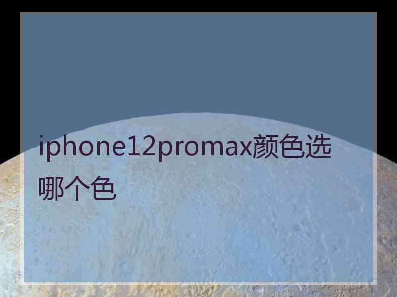 iphone12promax颜色选哪个色