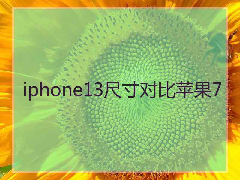 iphone13尺寸对比苹果7