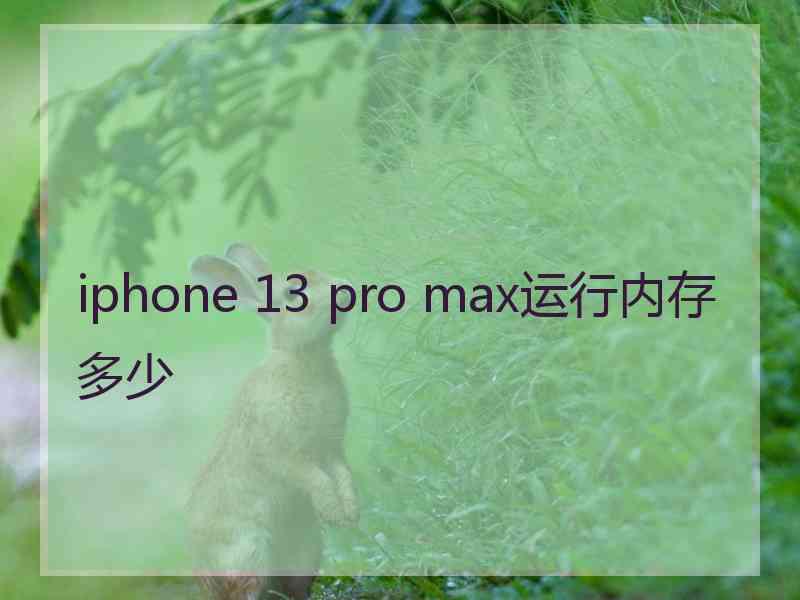 iphone 13 pro max运行内存多少