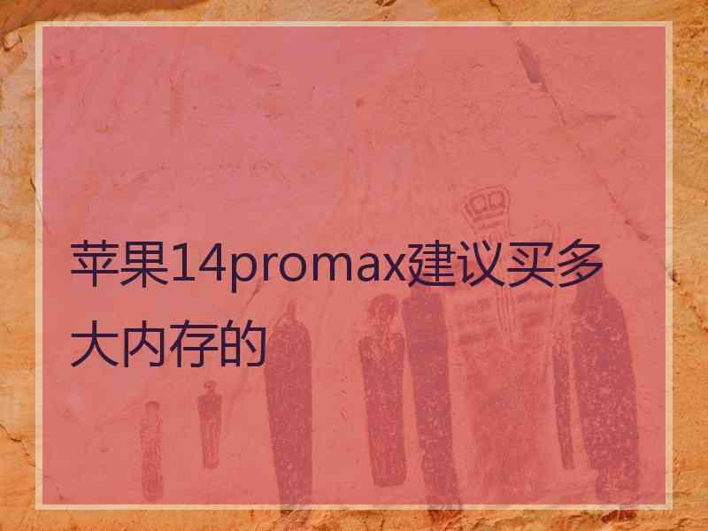 苹果14promax建议买多大内存的