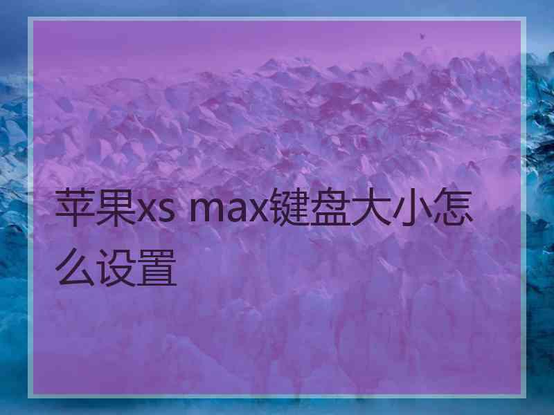 苹果xs max键盘大小怎么设置