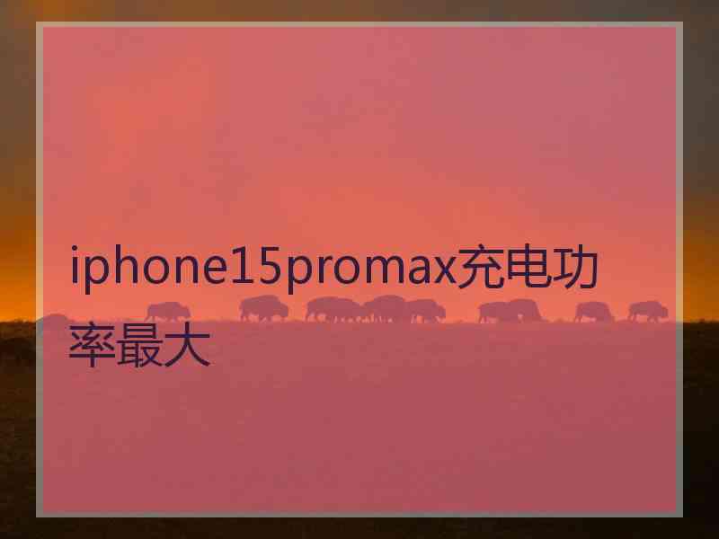 iphone15promax充电功率最大