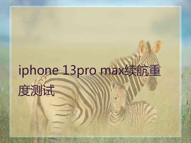 iphone 13pro max续航重度测试