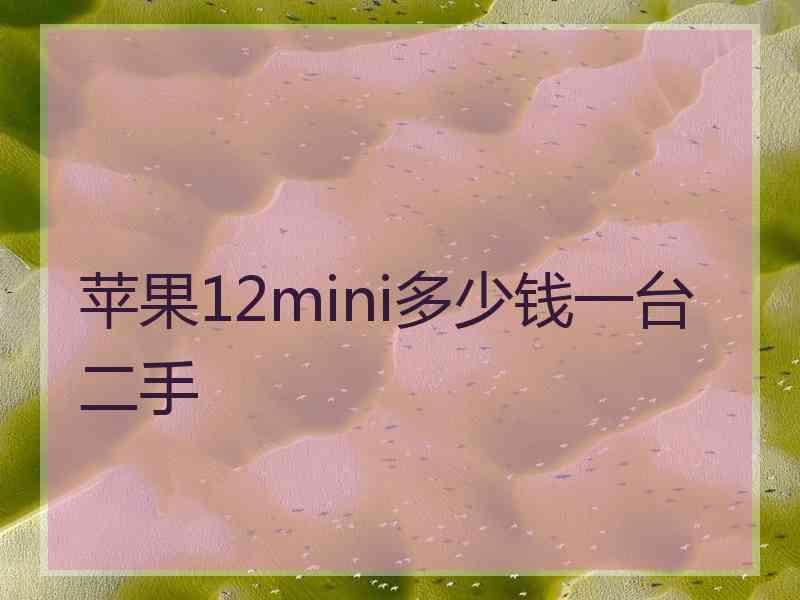 苹果12mini多少钱一台二手