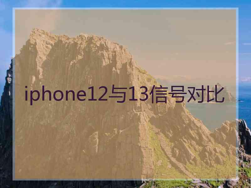 iphone12与13信号对比