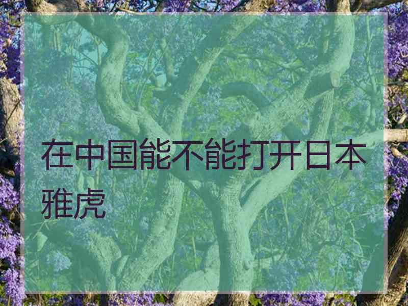 在中国能不能打开日本雅虎