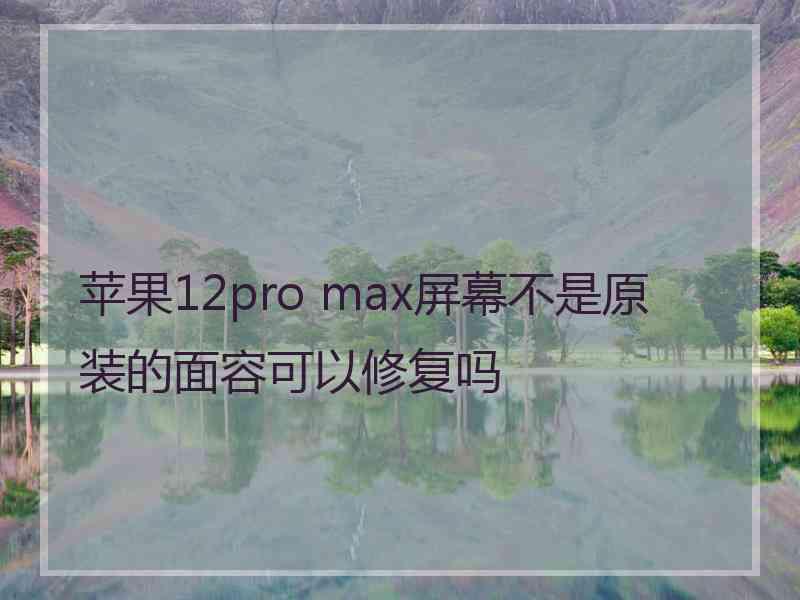 苹果12pro max屏幕不是原装的面容可以修复吗