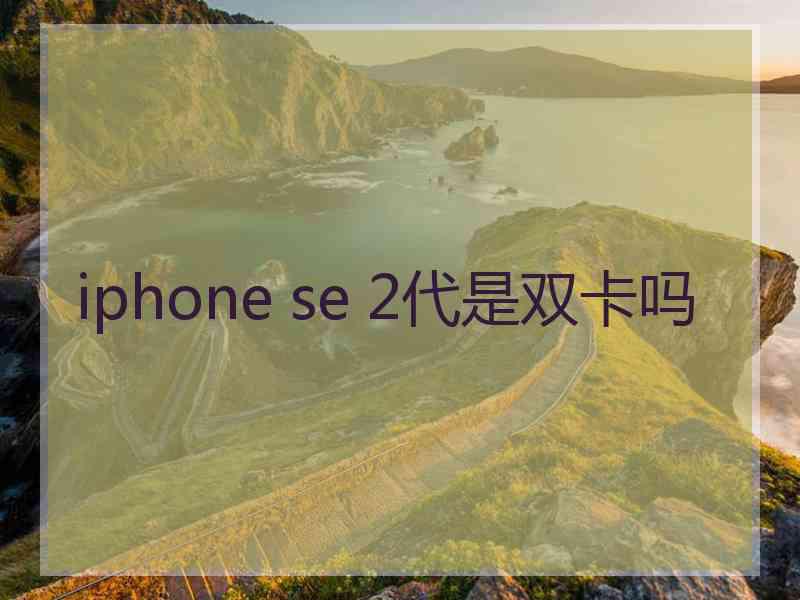 iphone se 2代是双卡吗