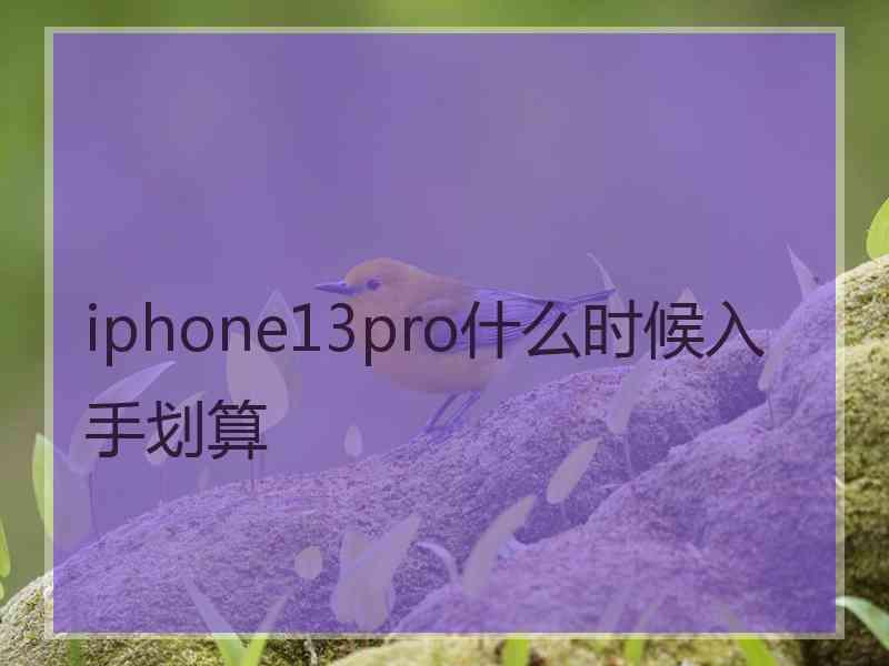 iphone13pro什么时候入手划算