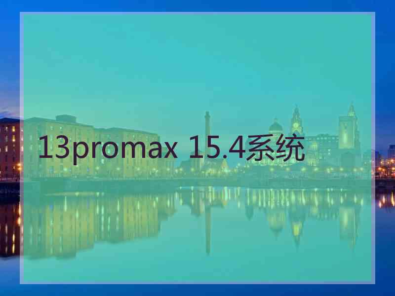 13promax 15.4系统