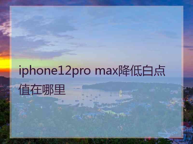 iphone12pro max降低白点值在哪里