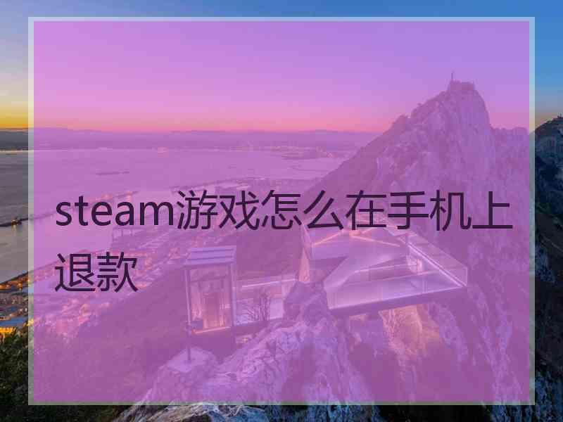 steam游戏怎么在手机上退款