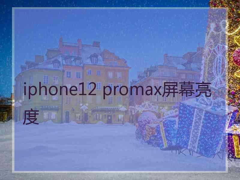 iphone12 promax屏幕亮度