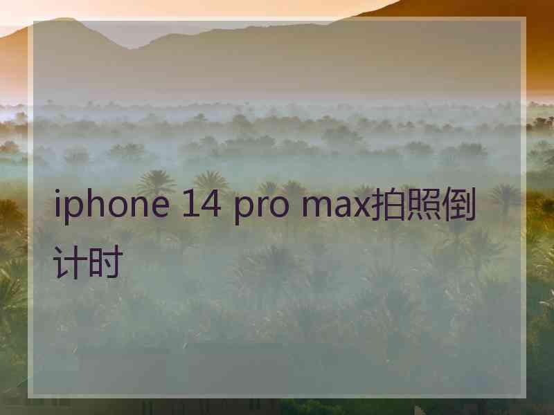 iphone 14 pro max拍照倒计时