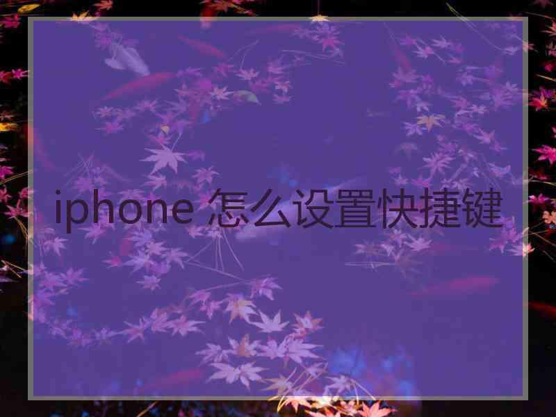 iphone 怎么设置快捷键