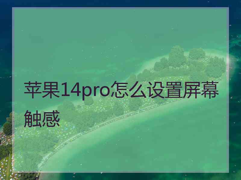 苹果14pro怎么设置屏幕触感