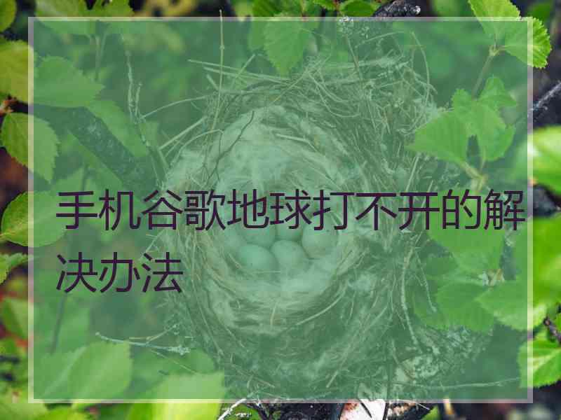 手机谷歌地球打不开的解决办法