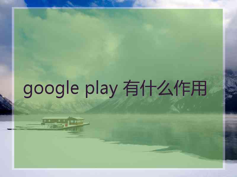 google play 有什么作用