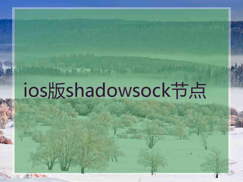 ios版shadowsock节点