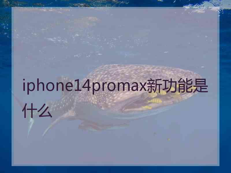 iphone14promax新功能是什么