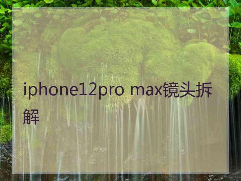 iphone12pro max镜头拆解