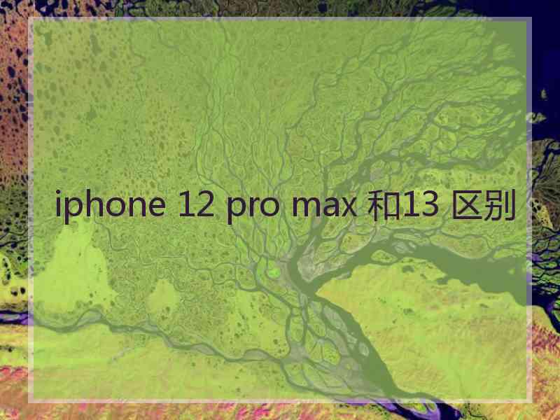 iphone 12 pro max 和13 区别