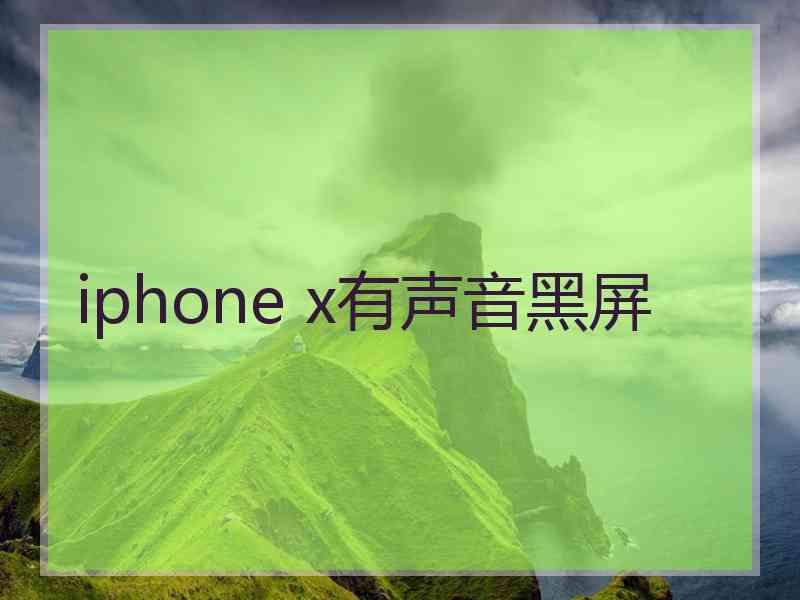 iphone x有声音黑屏