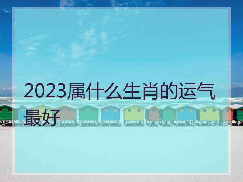 2023属什么生肖的运气最好