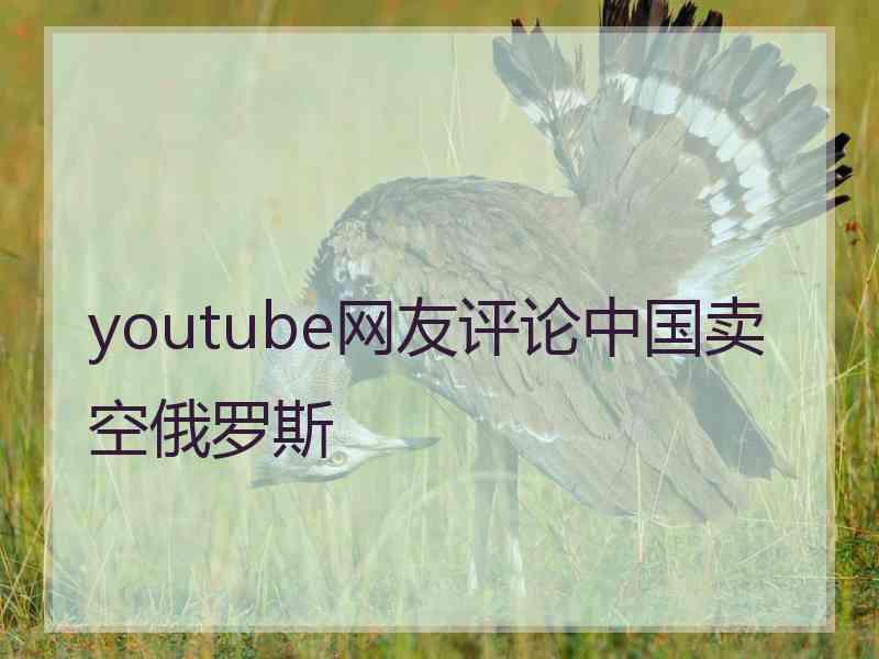 youtube网友评论中国卖空俄罗斯