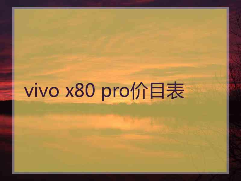 vivo x80 pro价目表