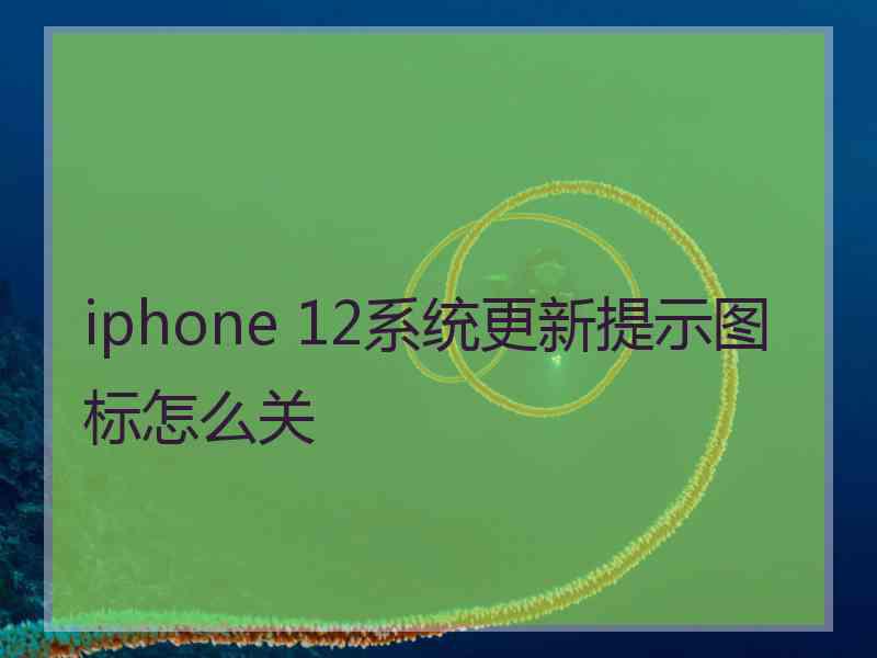 iphone 12系统更新提示图标怎么关