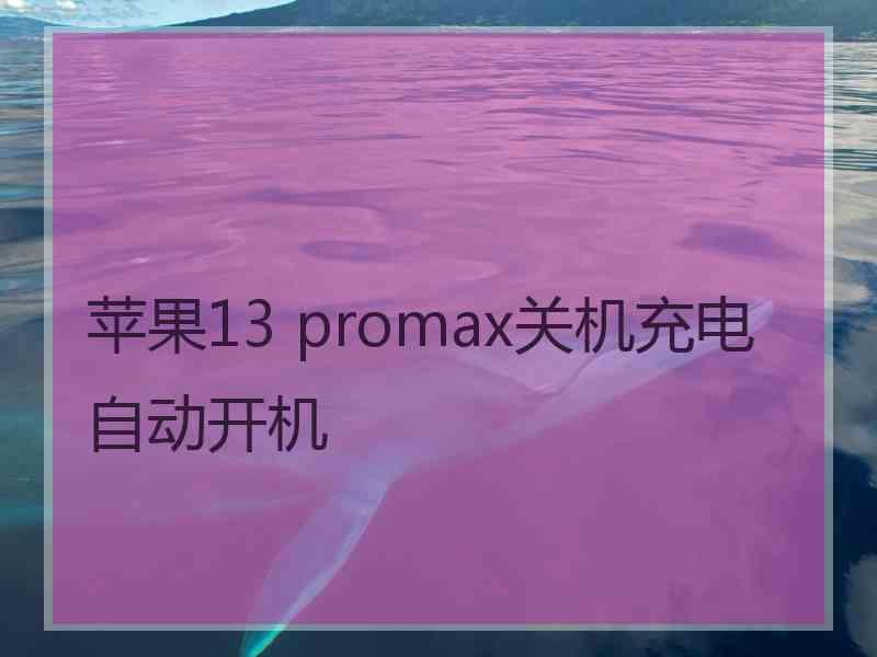 苹果13 promax关机充电自动开机