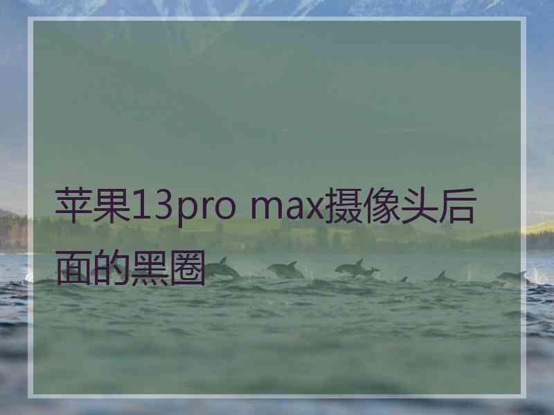 苹果13pro max摄像头后面的黑圈