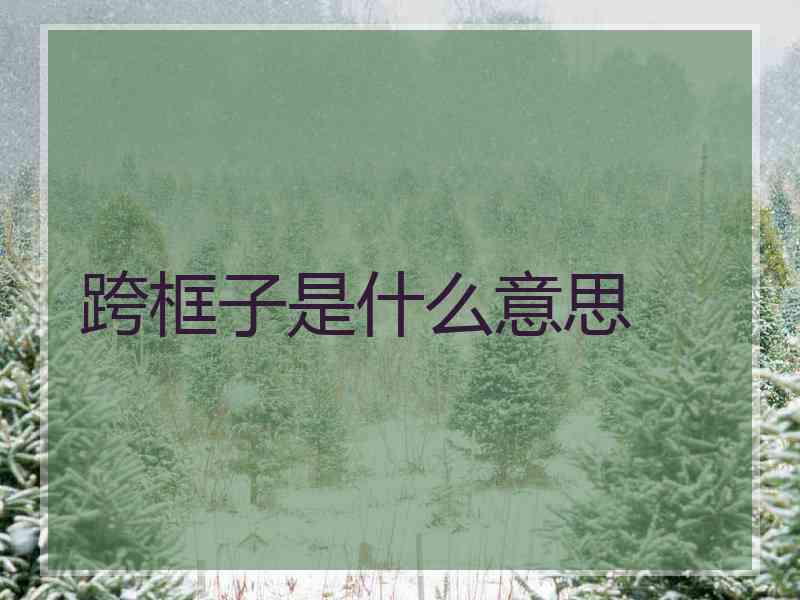 跨框子是什么意思