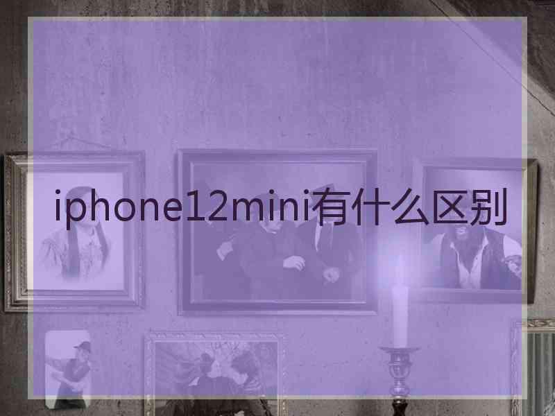 iphone12mini有什么区别