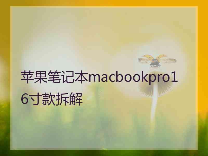 苹果笔记本macbookpro16寸款拆解