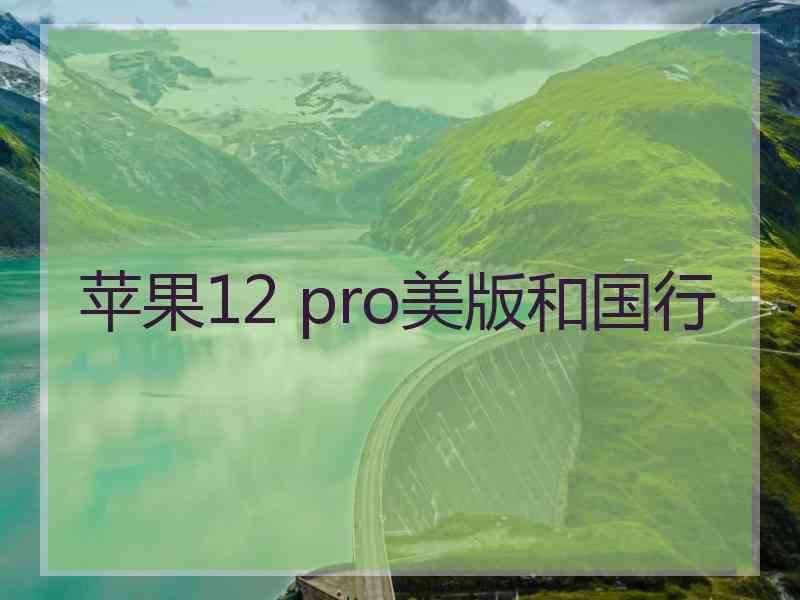 苹果12 pro美版和国行