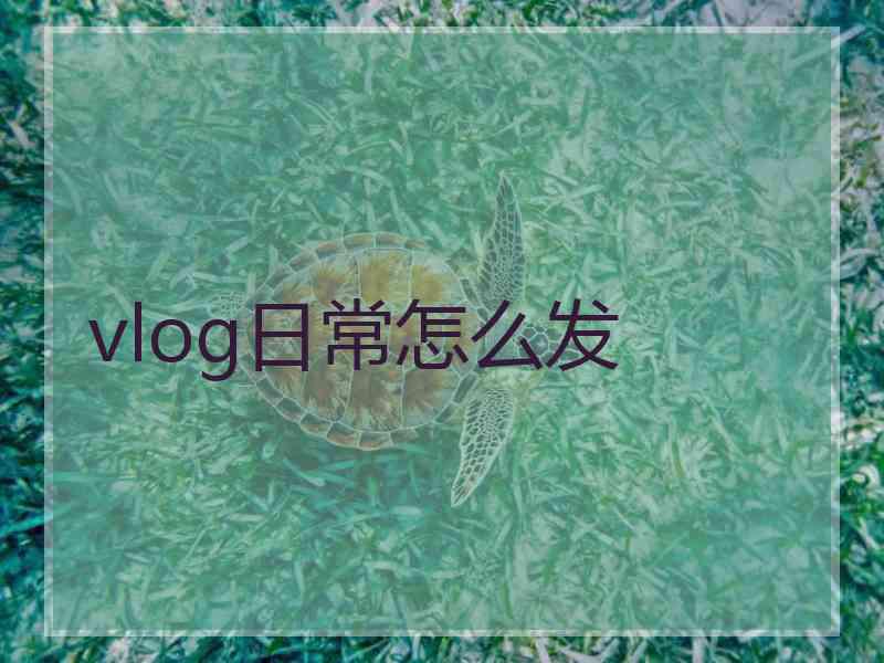 vlog日常怎么发