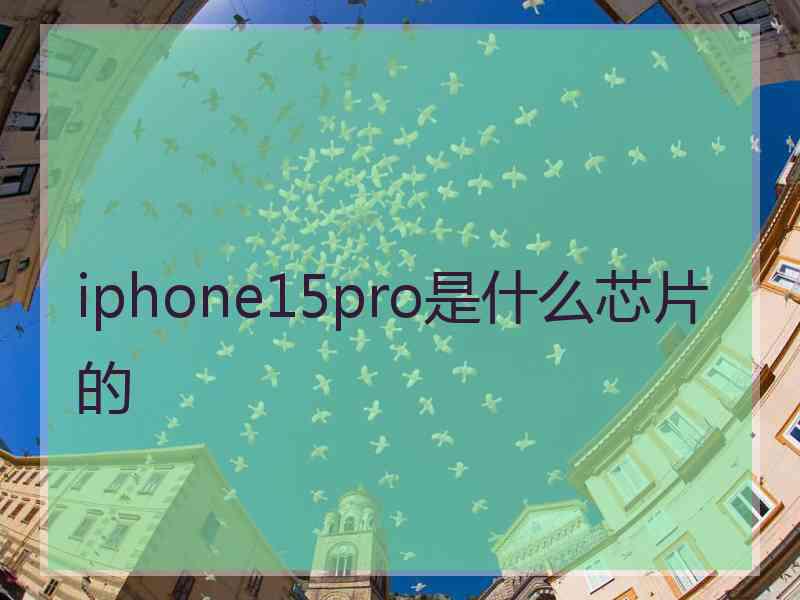 iphone15pro是什么芯片的