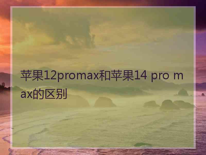 苹果12promax和苹果14 pro max的区别