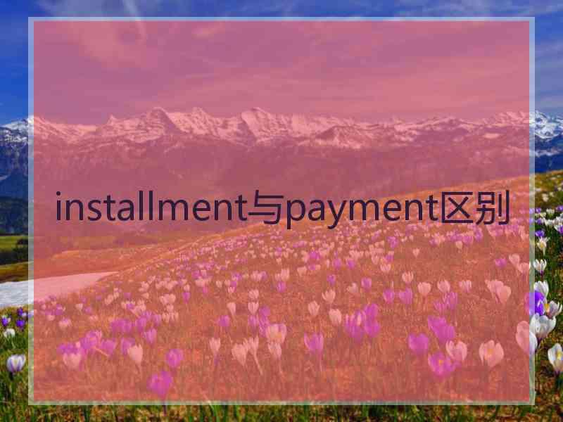 installment与payment区别