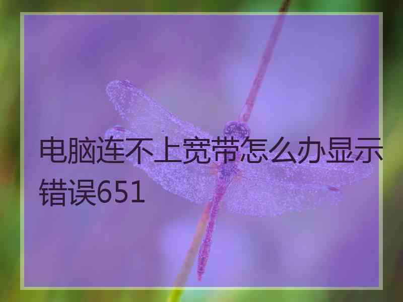 电脑连不上宽带怎么办显示错误651