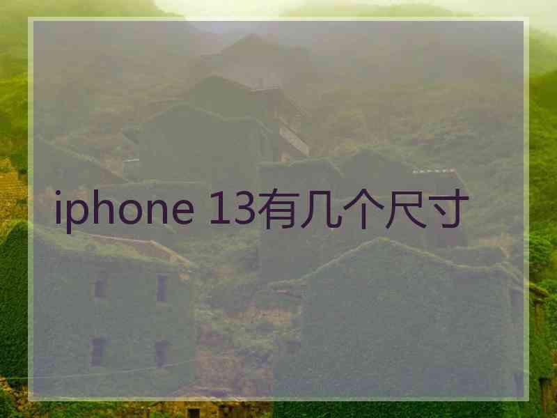 iphone 13有几个尺寸