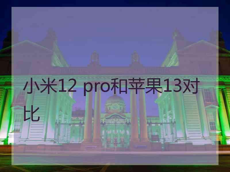 小米12 pro和苹果13对比