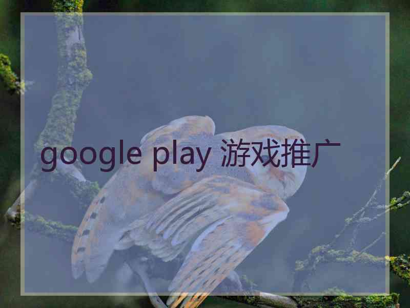 google play 游戏推广