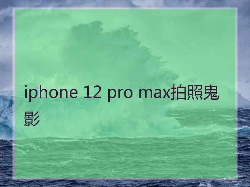 iphone 12 pro max拍照鬼影