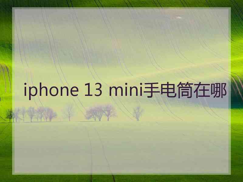 iphone 13 mini手电筒在哪