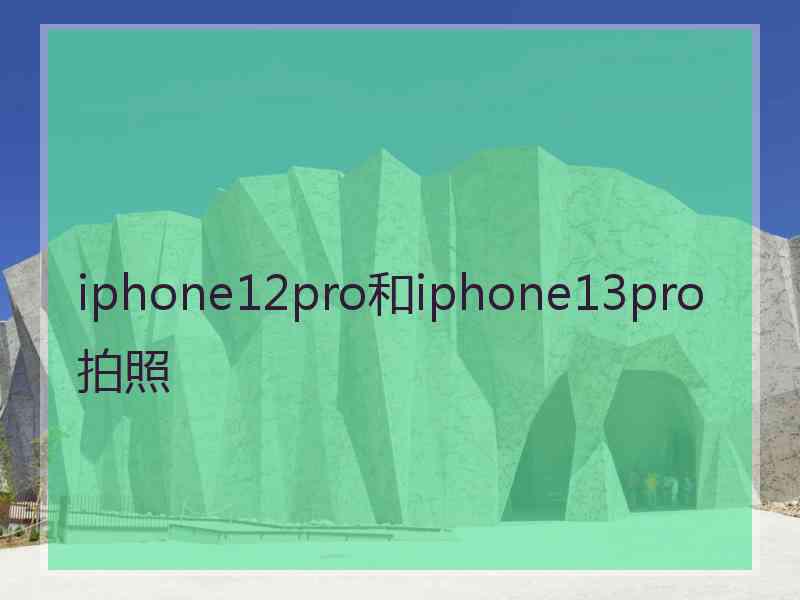 iphone12pro和iphone13pro拍照