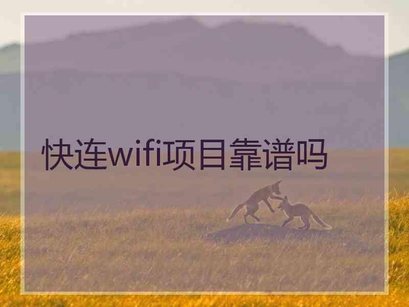 快连wifi项目靠谱吗